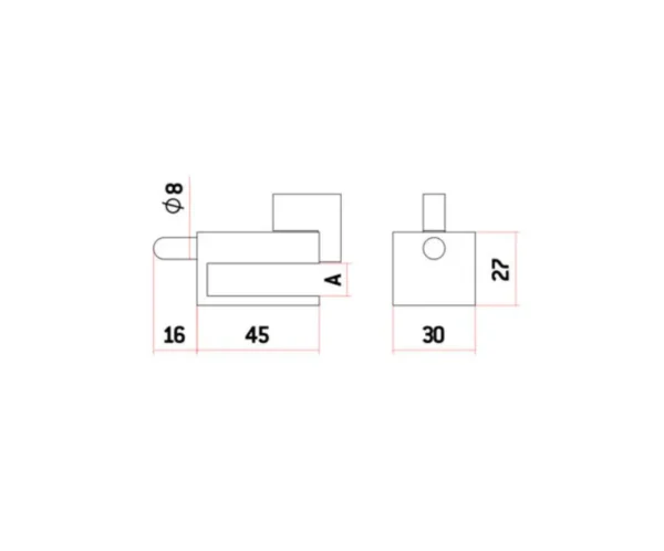 Cerraduras para puertas de cristal para suelo PRJ (2) Cerraduras para puertas de cristal para suelo PRJ